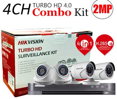 Hikvision (package) TVI-4CH2D2B-2MP LITE 4channel DVR, 2x Dome, 2x Bullet Camera Online Sale