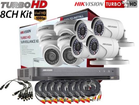 Hikvision (Package) TVI-8CH4D4B-2MP 8channel DVR, 4x Dome, 4x Bullet Camera Fashion