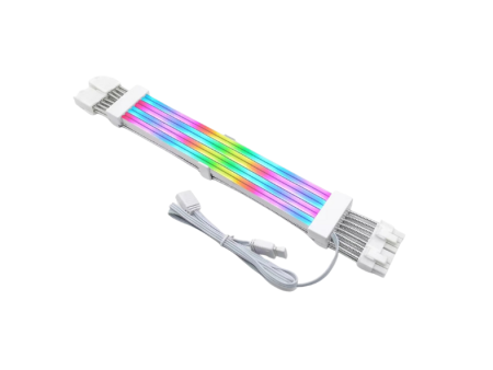 Dual 8pin ARGB PCIE GPU Extension Cable WHITE Fashion