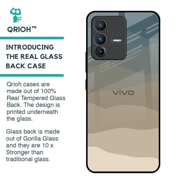 Abstract Mountain Pattern Glass Case for Vivo V23 5G Online Sale