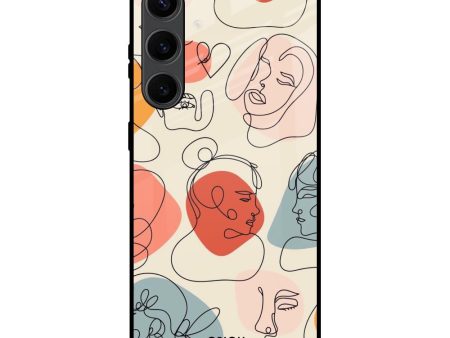 Abstract Faces Glass Case for Samsung Galaxy S24 Plus 5G on Sale