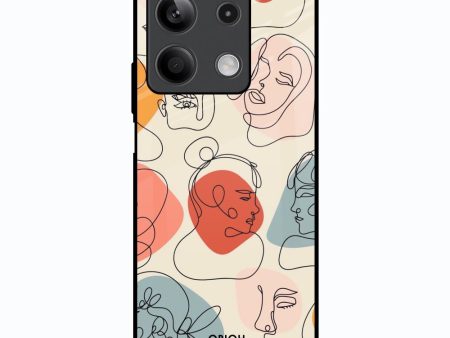 Abstract Faces Glass Case for Redmi Note 13 5G Online Sale