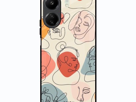 Abstract Faces Glass Case for Redmi 13C Discount