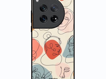 Abstract Faces Glass Case for Oneplus 12 Online