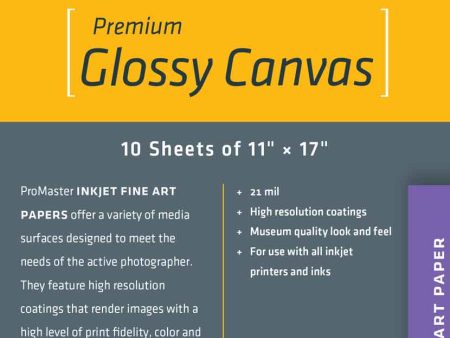 Promaster Glossy Ink Jet Canvas 11x17 | 10 Sheets Hot on Sale